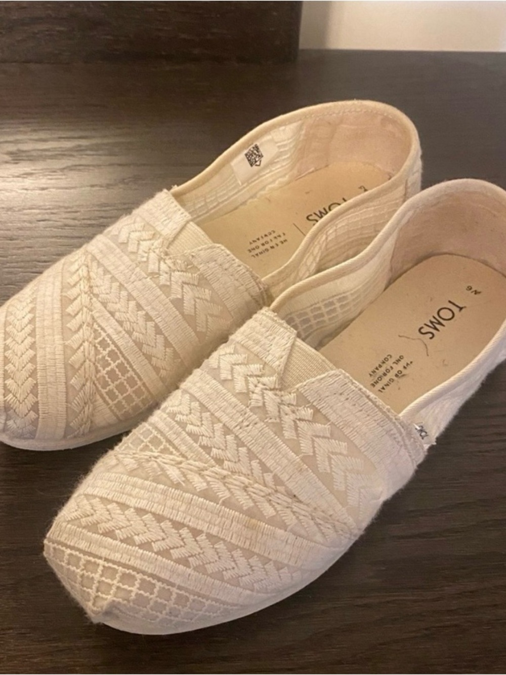 TOMS Off white/ivory Woven Slip-on shoes
